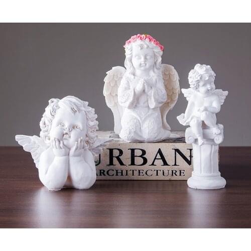 Modern Cute Desktop Resin Angel Boy Ornaments Decoration Home Restaurant Portrait Crafts Living Room Sculpture Character Decor