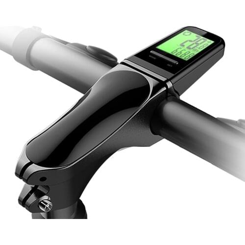 Bike Stem Computer LCD Cycling Computer Bike Handlebar Speedometer Waterproof Odometer Cycling Measurable Temperature Stopwatch