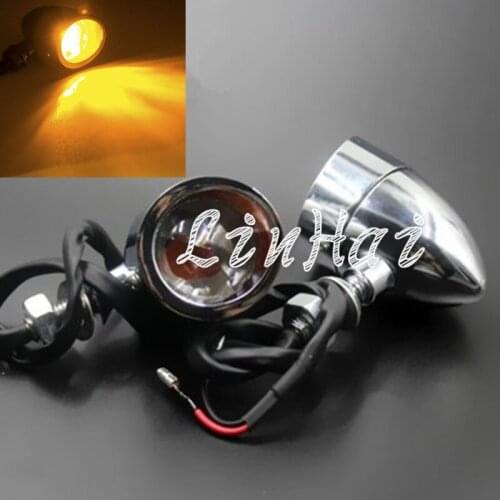 High Quality Aluminum Universal Motorcycle Chrome Metal Turn Signals Blinker light Clear Lens Pack Fit For Harley Honda Yamaha