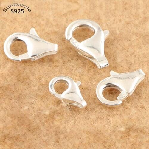 5pcs Genuine Real Pure Solid 925 Sterling Silver Lobster Clasp Hooks Claw Necklace Bracelet Connector Jewelry Making Findings
