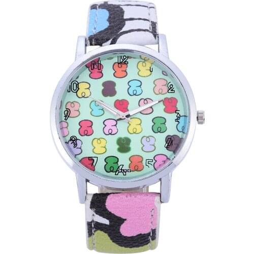 Zegarek damski New High quality DQG Quartz women watches Reloj Mujer Fashion ColourLeather Bear Dial Casual dress watch часы