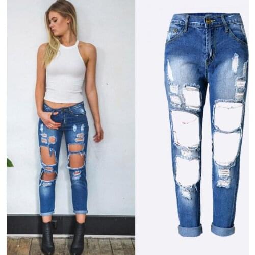 2021 4 Colors Womens Hight Waist Straight Sexy Jeans Loose And Comfortable Ripped Jeans For Women Boyfriend Jeans