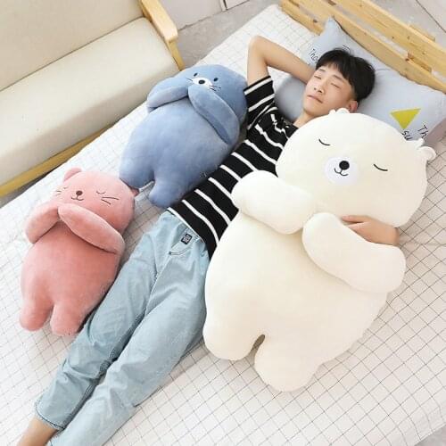 1pcs 60cm Cute Soft Animal Sea Lion Doll Baby Sleeping Pillow Marine Animals Cat&Bear Plush Toy Kids Stuffed Toys Gift