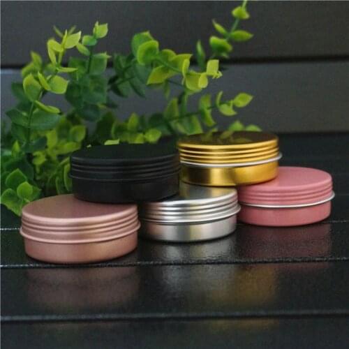 20g Empty Silver Round Aluminum Box Metal Tin Cans 20ml Pink/Gold/Black Cosmetic Cream Container Portable Jar Tea Aluminum Pot