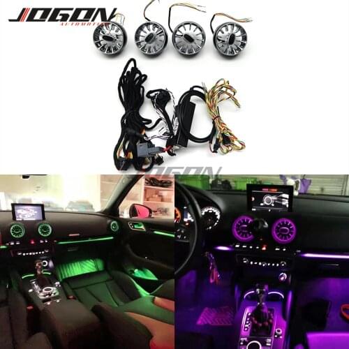64 Colors Atmosphere Ambient Light For AUDI A3 8V S3 2013- 2019 AC Condition Air Vent Outlet Turbo Trim Lamp Car Accessories