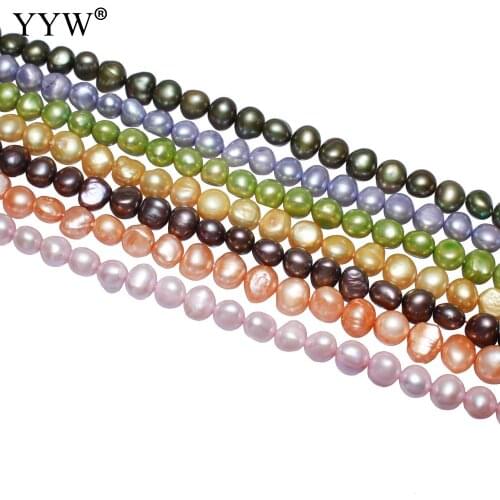 8-9mm Natural Freshwater Pearls Accessories Irregular Shape Charms Beads For Jewelry Making DIY Strand 15.3"