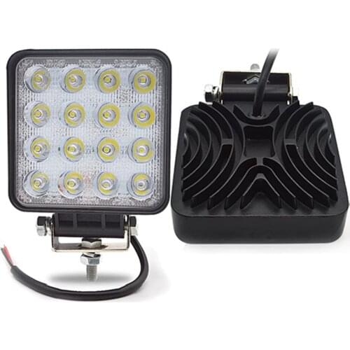 Car Led bar 27W 48W 16LED Work Light 12V 24V Car LED Spotlight Square Round Auto Truck Off Road Mini Ledbar Offroad Accessories