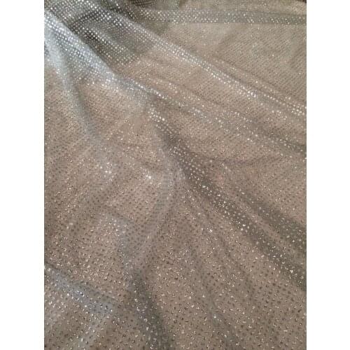 Glitter African tulle mesh lace fabric L-42112 best quality glitter nigerian embroidery net lace fabric