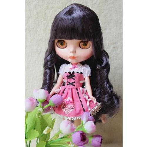 Blygirl Shallow purple bloody hair cloth doll Blyth doll 3844BL082 nude doll ordinary body 7 joints for their own change makeup