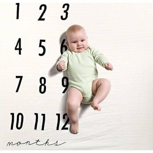Baby Monthly Milestone Blanket to memorize babys first year Boys Girls for Babies Photo Picture Prop Background Baby Gifts