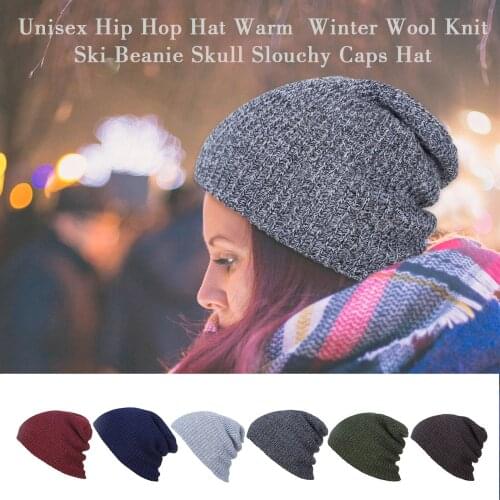 Hot Beanie Winter Hats & Caps Women Wool Cap Men Casual Unisex Solid Color Hip-hop Skullies Beanies Warm Hat Bonnet Male#P30