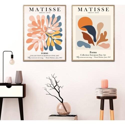 Henri Matisse Artwork Exhibition Posters Canvas Prints Creative Cut Out 3D Painting Gallery Wall Art Pictures Living Room Decor