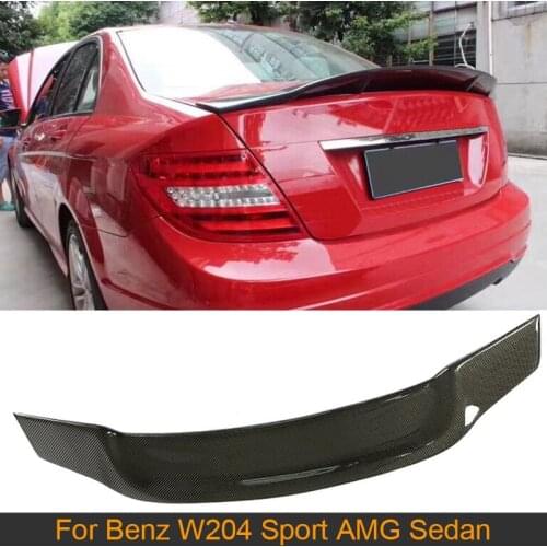 Carbon Fiber Rear Trunk Spoiler Wing for Mercedes-Benz W204 C200 C250 C300 C63 AMG Sedan 2007 - 2013 Car Rear Trunk Spoiler Wing