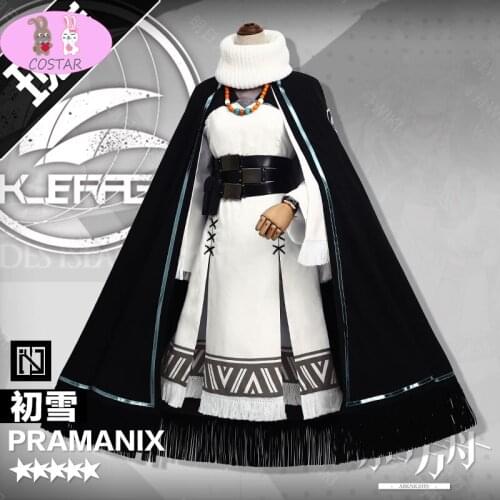Game Arknights Pramanix First Snow Battle Suit Uniform Dress Cosplay Costume Full Set With Ear Tail Halloween Suit For Women