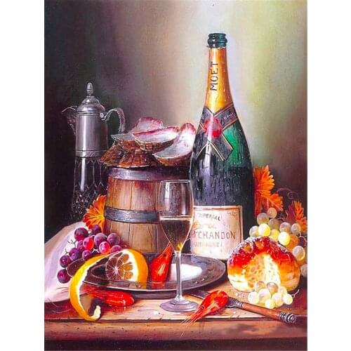 Fruit Kitchen DIY Embroidery Cross Stitch 11CT Kits Needlework Craft Set Printed Canvas Cotton Thread Home Dropshipping