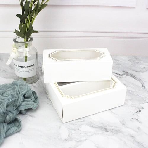 Macaron Packing Box Beautifully Packaged Wedding Party Cake Storage Biscuit Paper Box Cake Decoration Baking Accessories 10pcs