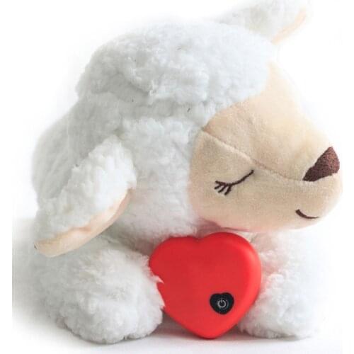 Cute Animal Shape Heartbeat Puppy Behavioral Training Toy Plush Pet Comfortable Snuggle Anxiety Relief Sleep Aid Doll