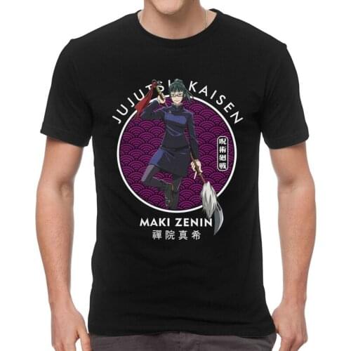 Male Maki Zenin Anime Manga T-Shirt Funny Jujutsu Kaisen Tshirt Short Sleeve Cool T Shirt Homme Cotton Tee Tops Merch