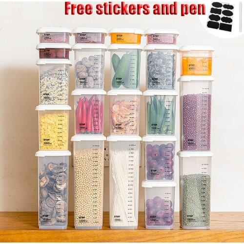 1PC 2200ML Different Capacity Plastic Sealed Cans Kitchen Storage Box Transparent Food Canister Keep Fresh New Clear Container