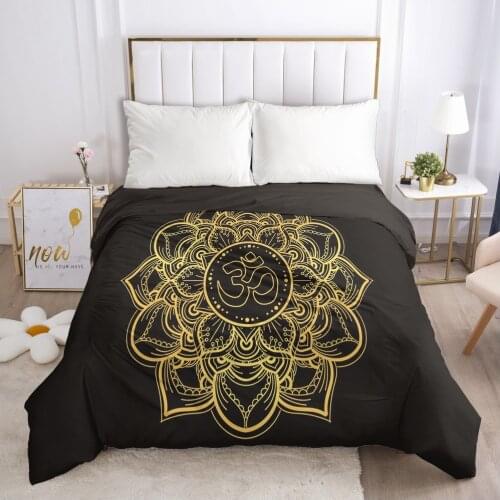 Custom Duvet Cover with Zipper Comforter/Quilt/Blanket Case Queen/King 240x220 140x200 245x210 3D Bedding Black Golden