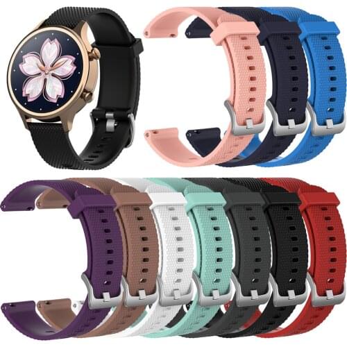 18mm Silicone Watchband Strap for Ticwatch c2 Rose Gold Version for Garmin Vivoactive 4S Replacement Womens Wrist Bracelet