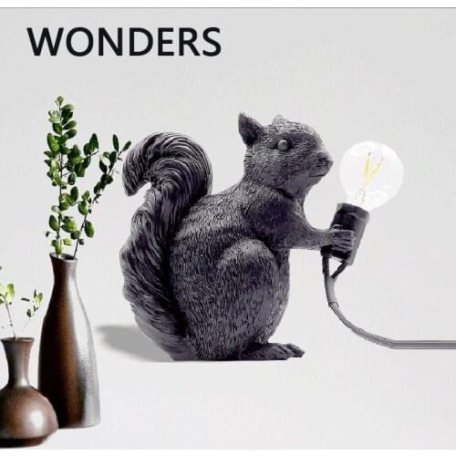 Modern LED E12 table lamp Creative Bionic squirrel table light for bedroom study desk lighting interior home decor симпл димпл