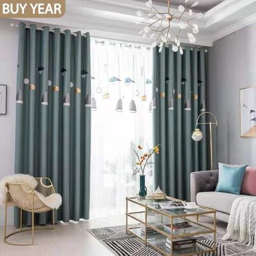 Modern Curtains for Living Dining Room BedroomLighting Minimalist Embroidery Curtain Plain Weave Embroidery Curtain Morden Tulle