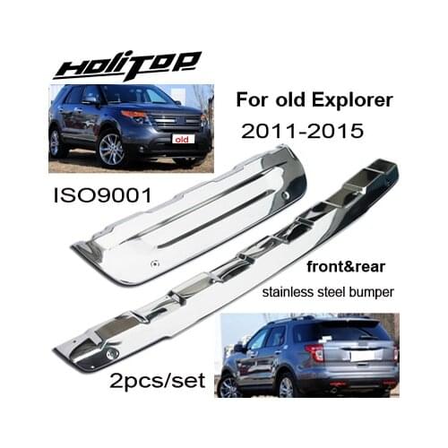 Hot for Ford new&old Explorer 2011-2019 front&rear bumper skid plate bumper protector,two choices,2pcs/set, 304 stainless steel