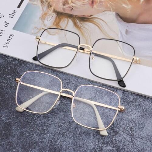 Anti-fatigue Women Fashion Computer Goggles Diamond Studded Eyewear Oversized Eyeglasses Vintage Square Glasses