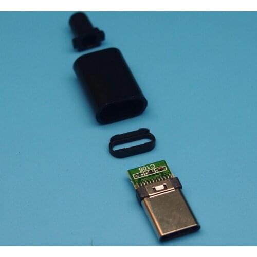 100set/lot 4 in 1 DIY USB2.0 Type-c male plug data charging plug welding wire connector