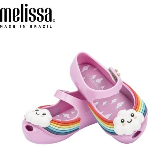 2021 New Mini Melissa Baby Sun Sandals Jelly Shoes Girl Cute Cartoon Rainbow Cloud Kids Shoes Toddler Melissa Sandals