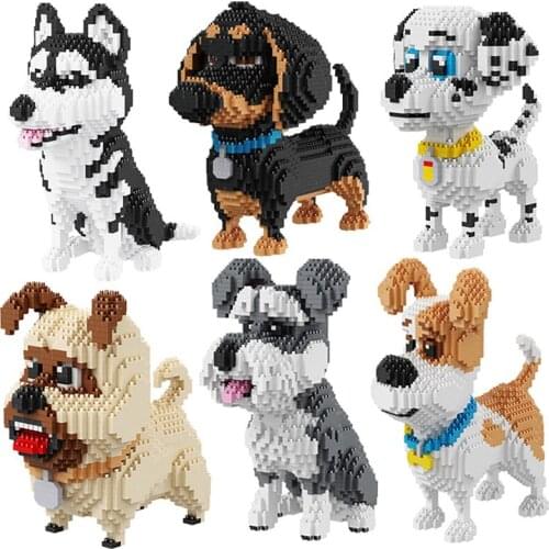 2100+Pcs Mike Dog Mini Building Blocks Diamond Micro Small Particles Toy Pet Block Model Cartoon Toys For Children Gifts