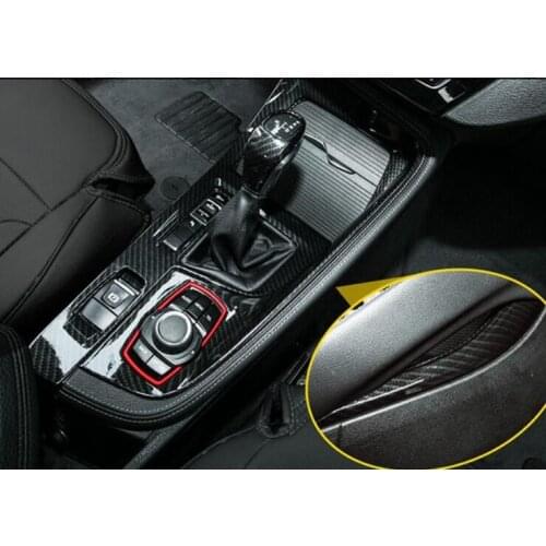 3PC carbon fiber Gear Shift Panel Sequin Cover Trim Car Accessories For BMW X1 F48 20i 25i 25le for Left Hand Drive 2015-2018