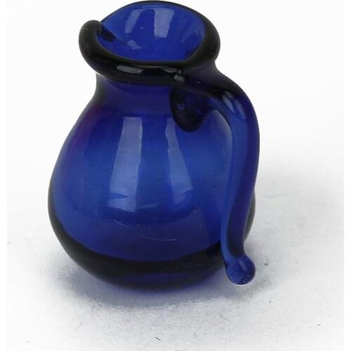 5 pack Doll House Miniatures dining room blue glass jug glass pot 1/12 scale
