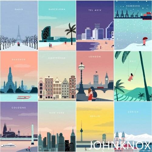 Cartoon Scenery City Diamond Painting 5D Diy Diamond Embroidery Full Round& Square Drill Diamond Mosaic Cross Stitch Home Decor