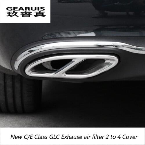 Car Exhause air filter 2 to 4 Cover Car Accessories Car styling Stainless steel For Mercedes Benz C/E-Class Sedan W205 W213 GLC