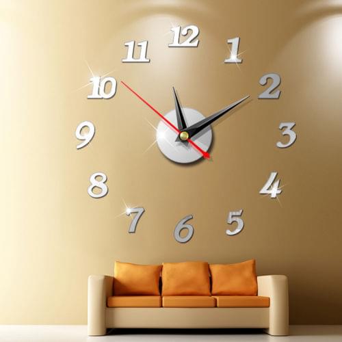 Large Wall Clock 3D Mirror Stickers Unique Number Watch Diy Decor Wall Clock Art Sticker Decal Home Modern Decoration