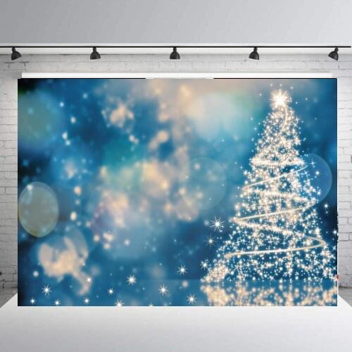Christmas Photography Backdrop blue bokeh Background Xmas light tree Photobooth party Decoration Photo Studio Baby Portrait Prop