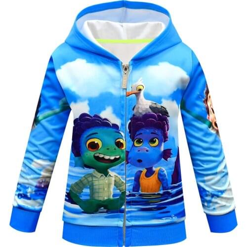 Luca Print Children Sweatshirts for Boys Girls Clothes 3-10 Y Kids Outerwear Autumn Cartoon Clothing Baby Long Sleeve Hoodies