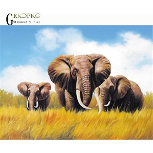 Home decoration 5D DIY Diamond Painting Animal elephants Embroidery Patterns Cross Stitch Mosaic Needlework diamond Rhinestone