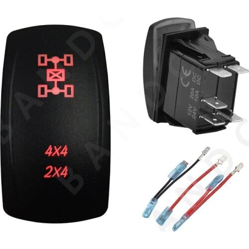 Jumper Wires Set, 4x4 4x2 12V 24V Car Boat Caravan Rocker Switches Waterproof Car Buttons Dual Red LED Light Bar Interior Parts