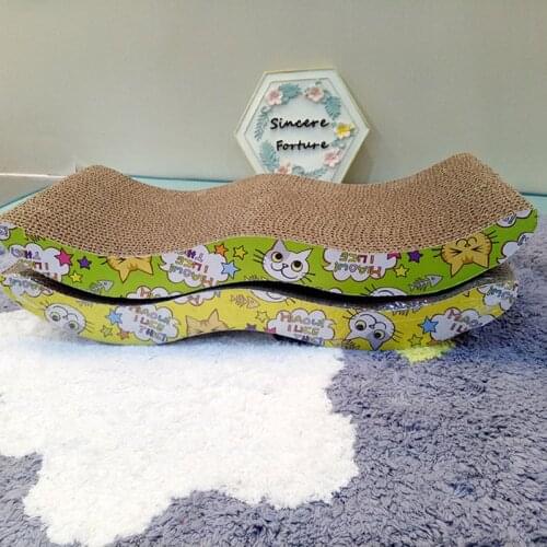 43*21cm Pet Cat Scratcher Corrugated Scratching Board Pad Kitten Claws Care Interactive Toys Cat Toy with Catnip Products