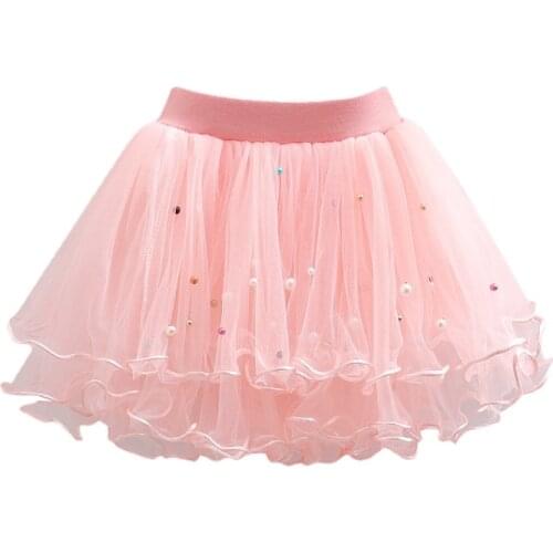 Summer Girls Skirts Ball Gown Beading Skirt Princess Dress Dance Kids Skirt Clothing 1-12 Years Old Teen Children Clothes