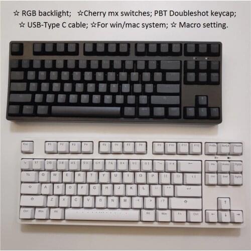 Ganss 87 RGB mechanical keyboard TKL game keyboards cherry mx switches PBT keycap