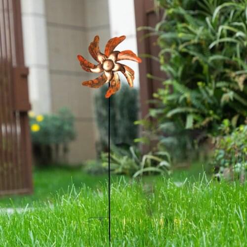 Metal Windmill Stake Spinner Outdoor Pinwheelsfor Yard Backyard Garden Lawn Decorations Garden Stakes Wedding Background Decor