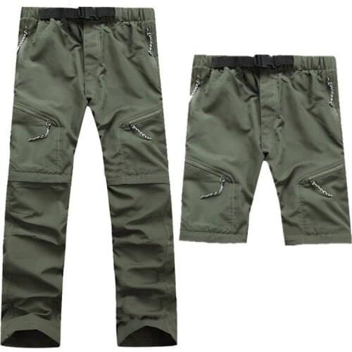 Mens outdoor casual pants detachable shorts multi-pocket hiking camping fishing trekking pants sports pants