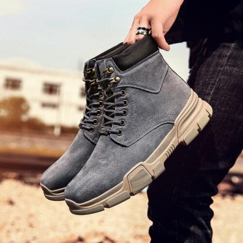 Couple Martin shoes British high top mens and womens shoes Pu upper thick sole rubber sole raised round head shoefc