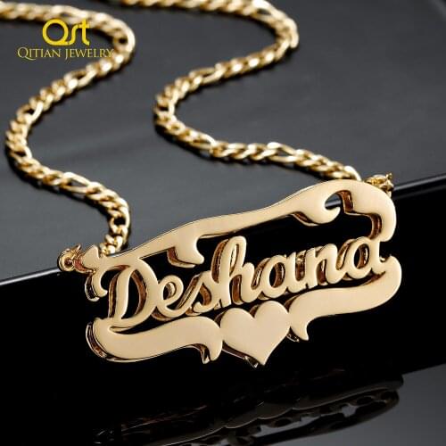 Personalized Custom Double Name Necklace For Women New Jewelry Cold Stainless Steel Name Chain Simple Birthday Gift For Girl