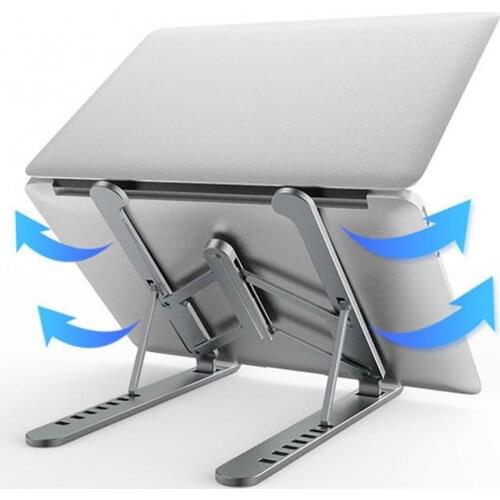 Adjustable Foldable Laptop Stand Non-Slip Desktop Notebook Holder Storage Bag Cooling Bracket Riser For 10-17.3inch Laptop