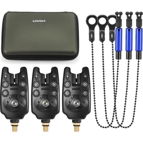 Lixada Fishing Bite Alarms Chain Alert Swinger Set Digital Fishing Alarm LED Indicator Alert Fishing Swinger Fishing Tackle